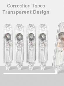 5 Cintas correctoras, diseño transparente y colores Morandi estéticos, cinta blanca extraíble y linda, secado rápido, corrección instantánea, fácil de usar para útiles escolares y de oficina - Cintas correctoras A27 - Ver 12