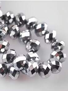 Contas de cristal austríaco branco-prateado brilhante de 4/6/8 mm, 111/81/61 peças, contas espaçadoras de vidro lapidado para confecção de joias DIY, adequadas para colares e pulseiras, materiais para artesanato. - Multicolorido - Ver 1
