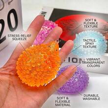 Glowing Hedgehog Squeeze Toy: Soft Spiky Squeeze Toy, Cute Transparent Stress Relief Sensory Toy, Suitable For Anxiety Relief, Perfect Mother's Day Gift For Toy Collectors And Adults - View 2