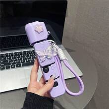 4pcs Pink & Purple Butterfly Silicone Protective Case + Lanyard TPU Soft Shell Compatible With DJI Pocket 3 - View 8