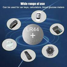 1.55V AG13 LR44 A76 纽扣电池（散装），适用于手表、玩具、遥控器、L1154 RW82 SR1154 SP76 - 查看 5