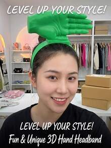 3D Printed Creative Palm-Shaped Sun Hat, Funny Party Headpiece, Outdoor UV Protection Novelty Hat, Suitable For Festivals, Summer, Beach, Camping, Travel - Multicolor - View 9