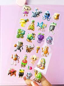 这款有趣的3D环氧树脂贴纸采用复古手绘风格和可爱图案设计，具有3D浮雕纹理，防水、防刮且经久耐用。这些自粘贴纸可以轻松撕下，不留残胶。 - 彩色 - 查看 4