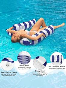 Inflatable Swimming Pool Float Bed, Inflatable Floating Raft, PVC Water Hammock, Swimming Pool Inflatable Float Bed, Swimming Pool Tools, Swimming Tools, Water Sofa, Beach Chair, 4-In-1 (Hammock, Saddle, Chaise Lounge, Float Bed), Multifunctional, Swimming Pool Float Bed, Suitable For Adult Vacation, Entertainment And Leisure, Essential For Summer Travel And Vacation - Four-tube Floating - View 4