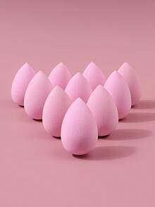 10pcs Mini Makeup Sponges, Latex-Free Dry & Wet Use For Liquid Foundation, Concealer, Precise Fit Around Eyes, Beginner Friendly Makeup Tool - Pink - View 6