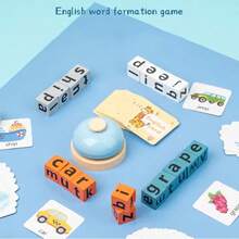 26pcs Alphabet Letter Spelling Word Game, Children's English Learning Tabletop Game, Educational Cognitive Building Blocks Matching Puzzle, Early Learning Thinking Skills Toy - Multicolor - View 5