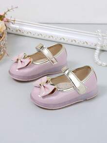 Giày da casual dán khóa cho bé gái, giày thể thao đế mềm mại, hàng mới về mùa xuân/thu. - Hồng - Xem 2