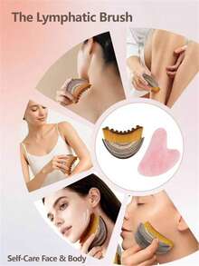 新款淋巴轮廓面部刷，带刮痧板，干刷面部刷，淋巴引流按摩器，适用于面部、下巴和下颌线塑形，符合人体工程学设计，精准贴合肌肤，缓解疲劳 - 彩色 - 查看 9
