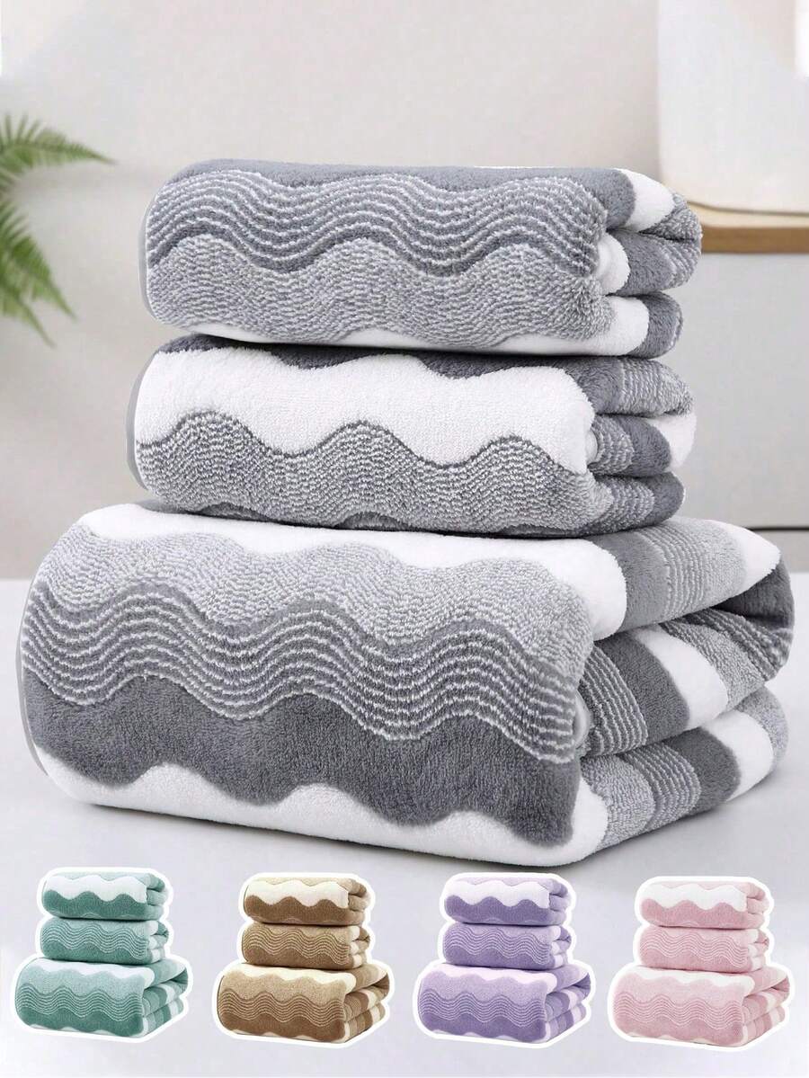 1pc/2pcs Modern Minimalist Coral Fleece Bath Towel, Super Soft & Absorbent, Extra Large Bath Towel, Quick Dry, Non-Shedding, Sauna Towel, High Quality, Lightweight, Guest Towel, Best Gift For Partner, Towel Size: 34*75, Bath Towel Size: 70*140 Bathroom Decor - Multicolor - View 1