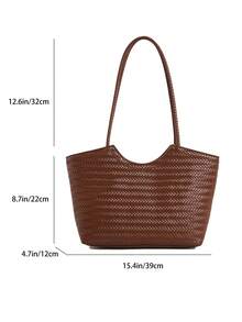 Large Capacity Handbag For Women, New Arrival Minimalist Commuter Shoulder Tote Bag - Coffee - View 2