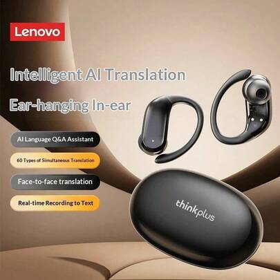  Lenovo Tianjiao Lenovo XT55 Ear-Hook Bluetooth Headphones Wireless Sports Running 2026 New Model Ultra-Long Battery Life Large Capacity White/Black Digital Battery Display + Bluetooth 5.4 + HiFi Level Sound Effect + 45Hz