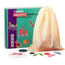 150pcs Montessori Wooden Puzzle Board, Creative Changeable Jigsaw Puzzle, Early Educational Toys, Preschool Gift, Intellectual Development - Multicolor - View 7