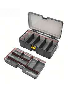 2-Layer Fishing Tackle Box, Fishing Accessories Tool Storage Box, Hooks & Lures Box, Carp Fishing Supplies - Grey - View 6