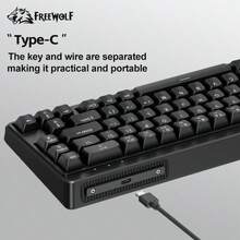 FREE WOLF M68SE Wired Keyboard, Compact Design / 68-Key Layout / Colorful Backlight / TYPE-C Cable Connection / Suitable For Travel And Office Use - 查看 9