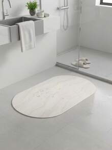 1pc Luxury Silica Gel Bath Mat, Minimalist Marble Pattern Mat, Bathroom Entrance Doormat, Available In Multiple Sizes, Bathroom Mat, Bathroom Carpet, Doormat, Small Rug, Carpet, Mat, Home Decor, Area Rug, Outdoor Mat, Home Decor, Area Carpet, Bedroom Carpet, Washable Carpet - Multicolor - View 2