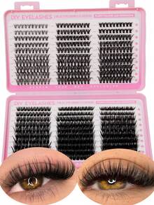 570/60片浓密蓬松假睫毛，0.07毫米D型卷翘，30D-100D/10-18毫米混合长度，仿貂毛单根假睫毛，自然柔软，适合任何妆容。睫毛簇，单根假睫毛，假睫毛 - D - 查看 2