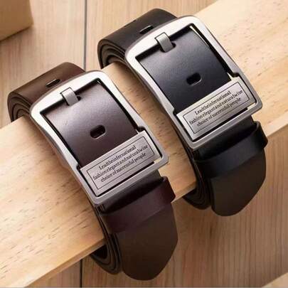 1pc Vintage Pin Buckle Belt. Simple And Versatile, Pairs Well With Jeans And Casual Pants. Suitable For Teenagers, High School Students And College Students. Whether Casual Or Business Attire, It Makes An Ideal Gift. Very Suitable For Your Boyfriend, Husband, Father And Other Men. Fashionable And Multi-Purpose, Suitable For Daily Wear, Applicable To Various Occasions: Youth Daily Styling, Outdoor Activities, Vacation, Sports, Travel, Street Style, Bohemian Style And Retro Style.