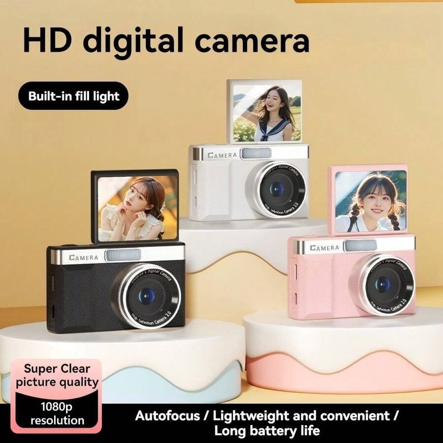 Best-Selling New Cross-Border Product - Campus Flip Screen CCD HD Digital Camera, Student Video Camera, 300mAh