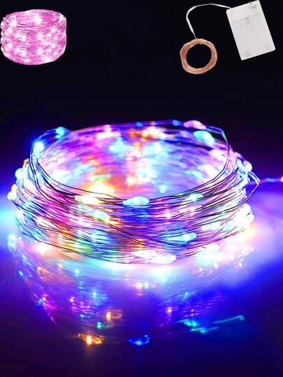 1pc 20/50LED 6.56/16.4Ft Battery Box Copper Wire Decorative String Lights, Home Decor Bedroom Decor Room Decor For Bedroom Starry Decoration, Suitable For Plants, Party, Wedding Scene Decoration, Mother's Day Festive Lights, Wedding Decor Fairy Lights Decor