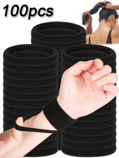 50/100 chiếc dây buộc tóc màu đen, độ đàn hồi cao, thiết kế tối giản, phụ kiện tóc phù hợp cho các hoạt động hàng ngày và nhiều kiểu tóc khác nhau, dây buộc tóc màu đen dành cho nữ và bé gái, dây buộc tóc mềm mại, không đường may, phù hợp với tóc dày và tóc thưa, kẹp tóc đuôi ngựa, dây buộc tóc co giãn cho nữ, nam và bé gái, dây buộc tóc nylon, phụ kiện tóc không gây hư hại, dây buộc tóc co giãn màu trơn, dây buộc tóc có độ đàn hồi cao, phong cách tối giản, kẹp tóc đuôi ngựa, phù hợp cho nữ sử dụng hàng ngày và thường ngày, món quà ngày lễ hoàn hảo, dây buộc tóc cao su màu đen, dây buộc tóc đuôi ngựa, dây buộc tóc, phụ kiện tóc nữ (màu sắc và kiểu dáng ngẫu nhiên)