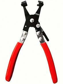 1pc Automotive Hose Clamp Pliers, Used For Disassembling And Installing Ring Or Flat Hose Clamps, Pipe Clamp Repair Tool, Universal Rotary Clamp Remover (Black And Red) - A - View 11