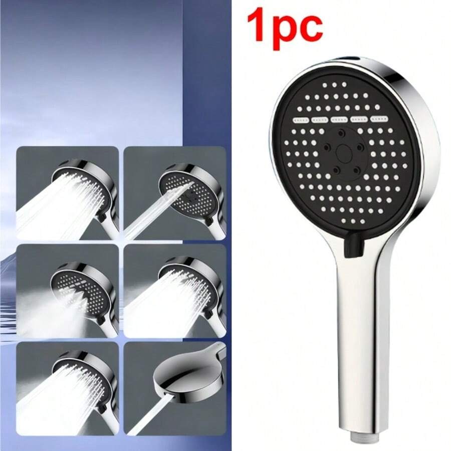 Vòi sen tắm diện tích lớn, đầu phun màu bạc với 6 chế độ điều chỉnh, vòi sen tiết kiệm nước áp lực cao chất lượng cao, vòi phun, phụ kiện phòng tắm. - Nhiều màu - Xem 1