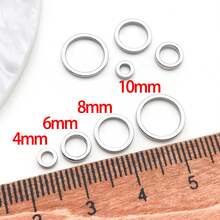 30pcs 18K Gold Plated Flat Closed Jump Rings, Seamless Soldered Rings For DIY Jewelry Making, Metal Connector Rings For Bracelet Necklace Findings - Multicolor - View 5