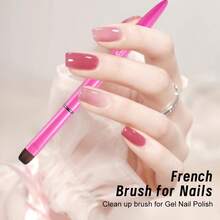 Cepillo de uñas francés 3 en 1, pincel de arte de uñas multifuncional con punta precisa - Multicolor - Ver 4