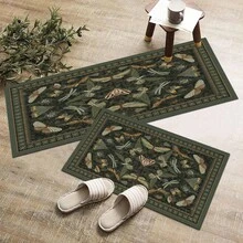 1pc Vintage Butterfly & Bird Design Decorative Mat, Suitable For Kitchen, Home Decor, Fashion Floor Mat, Multi-Purpose Pad, Kitchen Floor Protector, Comfortable Standing Mat For Living Room, Bedroom, Bathroom, Laundry, Office - Multicolor - View 1