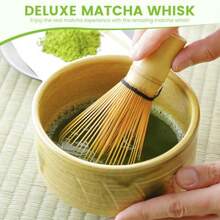 抹茶奶泡器套装、抹茶工具套装、80齿竹制抹茶奶泡器、传统抹茶勺、抹茶奶泡器支架，这套完整的抹茶套装是圣诞节和生日的绝佳礼物。 - 款式隨機 - 查看 6