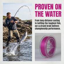 4 Strands Braided Fishing Line,Colored PE Braid Wire, For Saltwater Freshwater,Super Strong,Abrasion Resistant,No Stretch -Extra Visibility Fishing Equipment - Hot Pink - View 6