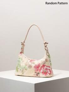 Sequin Floral Embroidered Women's Shoulder Bag, Suitable For Evening, Party, Wedding And Other Occasions, Elegant Ladies Handbag, Gift - Multicolor - View 2