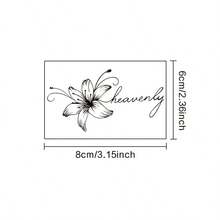 1pc Minimalist Lily Flower Temporary Tattoo, Simple Fresh Pattern Body Art Suitable For Women And Men, Neck/Wrist - Black - View 5