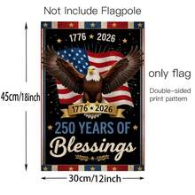 1pc, USA 250th Anniversary Garden Flag, Fireworks 1776-2026 Yard Decor, America 250 Years Freedom Outdoor Flag, Patriotic Celebration Sign 12x18 Inch, Perfect For Yard Decor, And Celebrate Decorations, Home And Scene, No Flagpole Included - Style-A - 查看 5