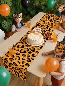 1 pieza Camino de mesa con estampado de rayas de animales, 180*35cm Cubierta de mesa de satén que incluye rayas de cebra, estampado de leopardo, rayas de tigre, rayas de vaca, decoración de fiesta de bebé, decoración de fiesta de cumpleaños "Wild One", decoración de fiesta de la selva safari, decoración de fiesta de 1er cumpleaños, decoración de fiesta con tema salvaje, decoración del hogar, decoración de cocina y comedor, decoración de baby shower, decoración rústica, esencial para reuniones familiares, decoración de fiesta de vacaciones - Multicolor - Ver 8
