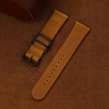 Retro Men Women Crazy Horse Leather Watch Band 18mm 20mm 22mm Quick Release Spring Bar Black Pin Buckle Soft Comfortable Calfskin Watch Strap - Mouldless - View 12