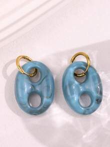 1 Pair Fashionable Exquisite Personalized Luxurious Unique Design Pig Nose Resin Dangle Earrings, Elegant Gift For Women Daily, Holiday, Party - Multicolor - View 6