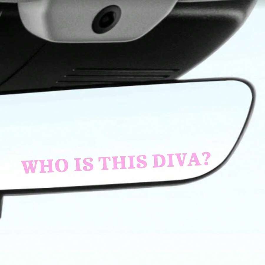Who Is This Goddess?" Sticker, Beautiful Waterproof Rearview Mirror Decal, Cute And Lovely Sticker Suitable For Most Cars And Car Parts - A - View 1