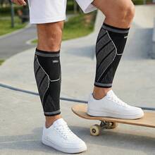 1pc Unisex Sports Compression Arm Sleeve, Leg Calf Shin Guard, Knee Pad, Elbow Guard, Breathable Soft Protective Gear, Suitable For Running, Fitness, Sports, Basketball, Cycling, Workout - Black - View 8