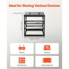 10U Open Frame Network Rack, 23 In Depth, Wall Mounted Or Floor Standing Server Rack, Heavy Duty 4 Post, With Vented Shelves & Mounting Hardware, Holds All Your Networking IT Equipment AV Gear - 10U - View 4