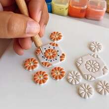 2pcs Bohemian Style Polymer Clay Molds, Tile Series Clay Molds, For Making Earrings, Brooches, Pendants, High Precision Polymer Clay Or Modeling Clay Molds - White - View 5