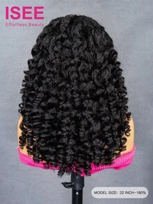 ISEE HAIR Wear Go 半头假发，卷曲灵活，三合一半头假发，带抽绳，适合新手，挑染，佩戴方便，无需胶水，180% 密度，16-26 英寸常规尺寸，未经加工的处女发 - SNatural - 查看 5