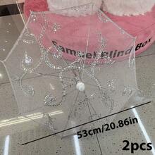 8/6/3/1件装白色蕾丝阳伞，派对装饰，便携式迷你伞，适用于婚礼和舞蹈表演，长度21厘米，直径28厘米，天使女神礼物蕾丝伞，可折叠，婚礼派对装饰，摄影道具 - 彩色 - 查看 13