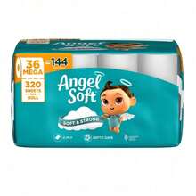 Angel Soft 2-Ply Toilet Paper, 4 Mega Rolls, 320 Sheets Per Roll - A - View 1