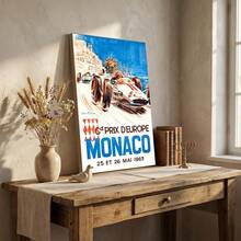 Monaco Grand Prix Vintage Retro 1967 Poster Canvas Printing Vintage Motor Car Racing Wall Decor Retro Home Room Wall Decoration - Multicolor - View 6
