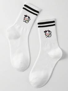 1 đôi tất unisex dài đến bắp chân dễ thương với họa tiết bò sữa đáng yêu, một đôi tất trắng sọc đen trắng đơn giản, không thể thiếu cho những ngôi nhà nông thôn, mềm mại và vui tươi, tất dành cho nữ, tất nữ, tất trắng, tất trắng hai hàng, tất nữ, tất rộng, tất unisex, tất không lộ, thấm hút mồ hôi, thoáng khí, nhanh khô, phong cách thể thao thường ngày, thích hợp làm quà tặng hàng ngày/quà tặng dự tiệc/lễ Phục Sinh/quà tặng ngày lễ/mùa hè. - Nhiều màu - Xem 9