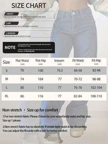 Jeans rectos de estilo novio con parches para mujer, casuales para primavera - Azul lavado oscuro - Ver 9