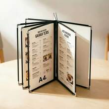 Carte de meniu transparentă cu foi libere, format A4, carte de rețete cu copertă transparentă din PVC, dosar pentru meniuri de restaurant, dosar pentru casa de marcat pentru restaurant, meniu de restaurant, depozitare în bucătărie, accesorii de bucătărie - Multicolor - Vizualizare 10