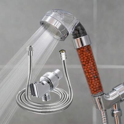 Tatukiko Bộ 3 vòi sen cầm tay, có bộ lọc, áp lực cao, tiết kiệm nước, thích hợp cho da khô và tóc.