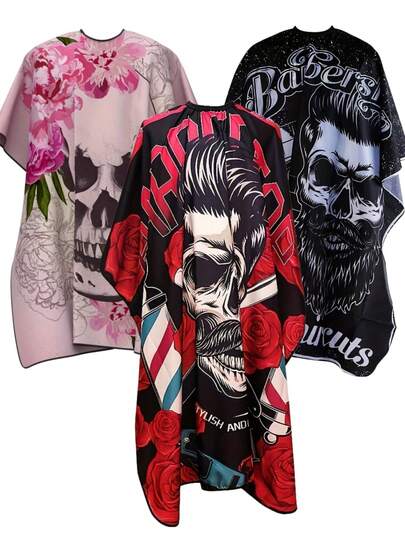160-140 Salon Exclusive Haircutting Cape, Red Rose Fashion Pattern Hair Cutting Cloth, Thickened Anti-Static Haircut Cloak, Salon Quality, Suitable For Hairstylists